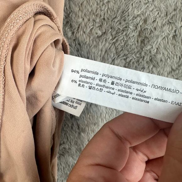 Zara Nude Beige High Neck Sleeveless Halter Bodysuit S Small - Picture 9 of 10